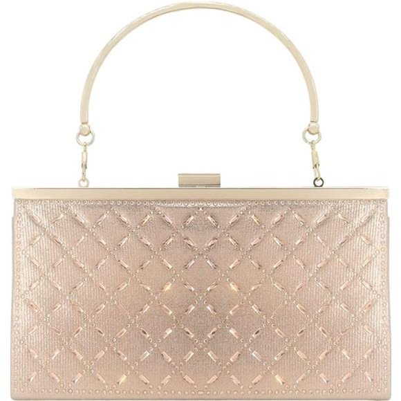 Handbags - METAL Top-Handle Women Evening Clutch Champaign